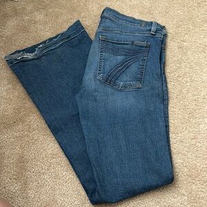 7 For All Mankind Blue Boot Cut Jeans